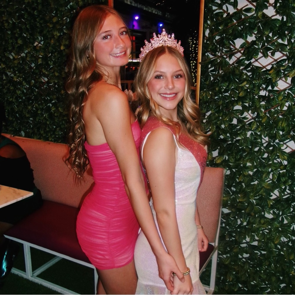 Lucy in the Sky White Mini Babydoll Dress for Prom - Picture 7 of 9